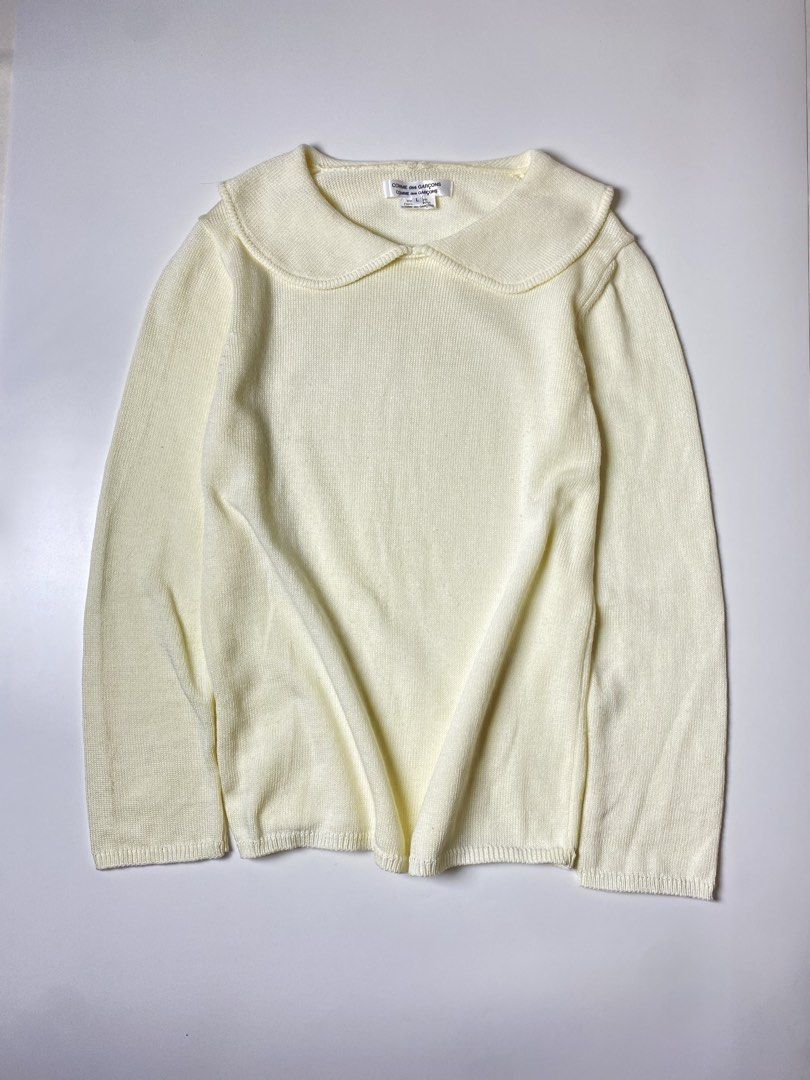 AW22 COMME DES GARCONS KNITTED SWEATER (Category: Luxury Apparel) located in Balanga. Submitted by faded_garmz (Listing ID 1443383526, Image 1). Description: AW22 COMME DES GARCONS KNITTED SWEATER SIZE LARGE MADE IN JAPAN 100% ACRYLIC DIMENSIONS WIDTH - 19” LENGHT - 27” SHOULDER - 16” SLEEVE - 25” HEM - 19.5”.