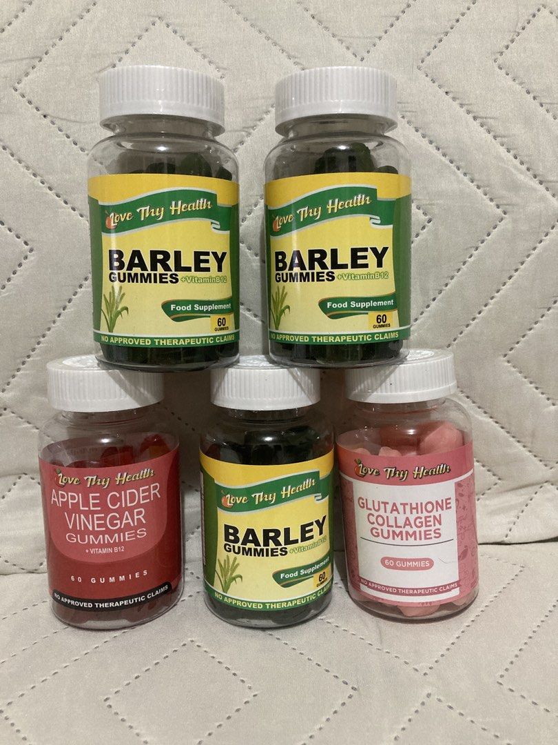Barley Gummies - love thy health (Category: Health Food, Drinks & Tonics) located in Valenzuela. Submitted by theaveqc04360 (Listing ID 1443453210, Image 1). Description: - Love Thy Health Gummies Barley gummies Apple cider vinegar gummies Berberrine gummies Glutathione collagen gummies - Each bottle contains 60 gummies - Perfect for your daily health and wellness routine Order now ship agad bukas .