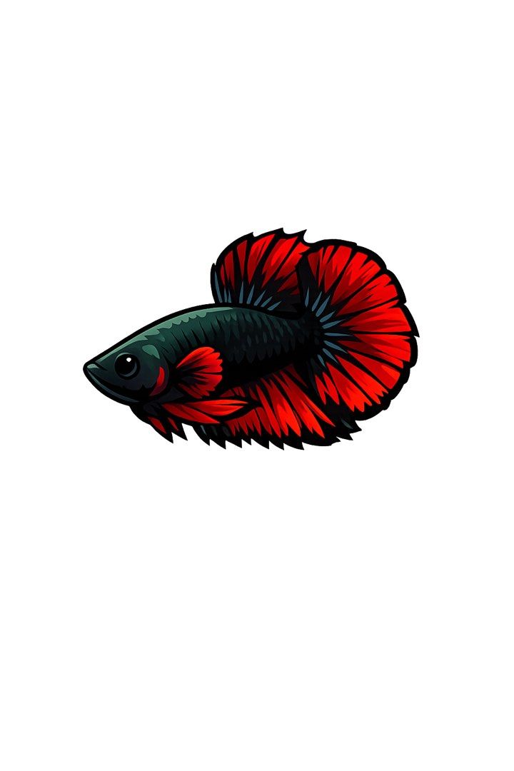 Black and Red Betta Fish Illustration (Category: Homes & Other Pet Accessories) located in Manila. Submitted by namartiriv06966 (Listing ID 1443331095, Image 1). Description: Blue app: Betta Lyf Thick thock : Betta Lyf for more betta sticker - Stunning illustration of a betta fish - Features a black body with striking red fins and tail - Black background makes the fish stand out - High-quality graphic, ideal for digital art collectors - Perfect g