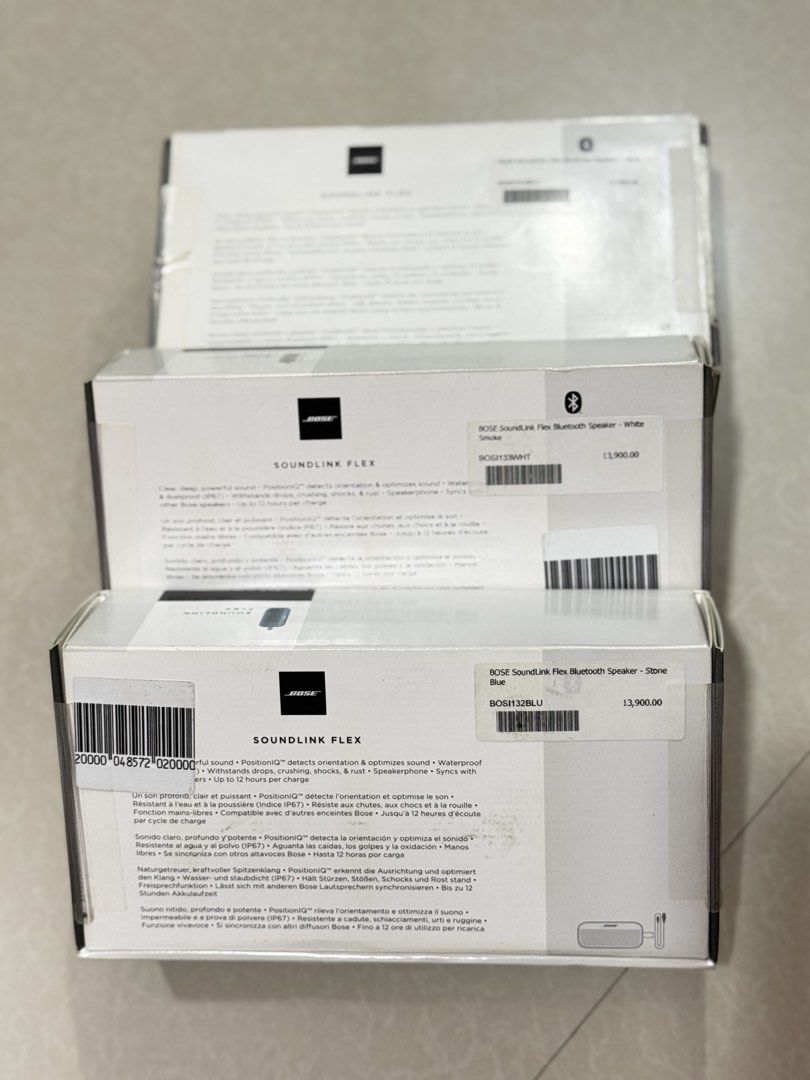 Bose soundlink flex brand new and sealed (Category: Soundbars, Speakers & Amplifiers) located in Malabon City. Submitted by hamielyn09 (Listing ID 1443401994, Image 3). Description: Brand new original bose (Sealed) Get 5500 each fixed price or 16k get all three!! .