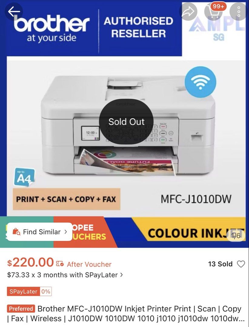 Brother MFC-J1510DW All-in-One Printer480439537480519682
