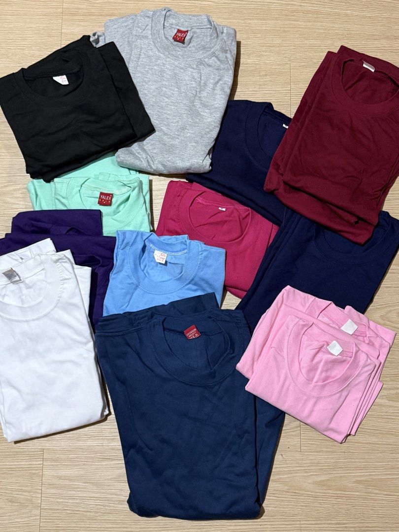 Bundle of Plain T-shirts - Various Colors (Category: Shirts) located in Manila. Submitted by stuffcartph (Listing ID 1443398932, Image 1). Description: 54 PCS - TAKE ALL 4500 ASSORTED PLAIN SHIRT / FABRIC ASSORTED SIZE AND COLOR PM FOR DETAILS .