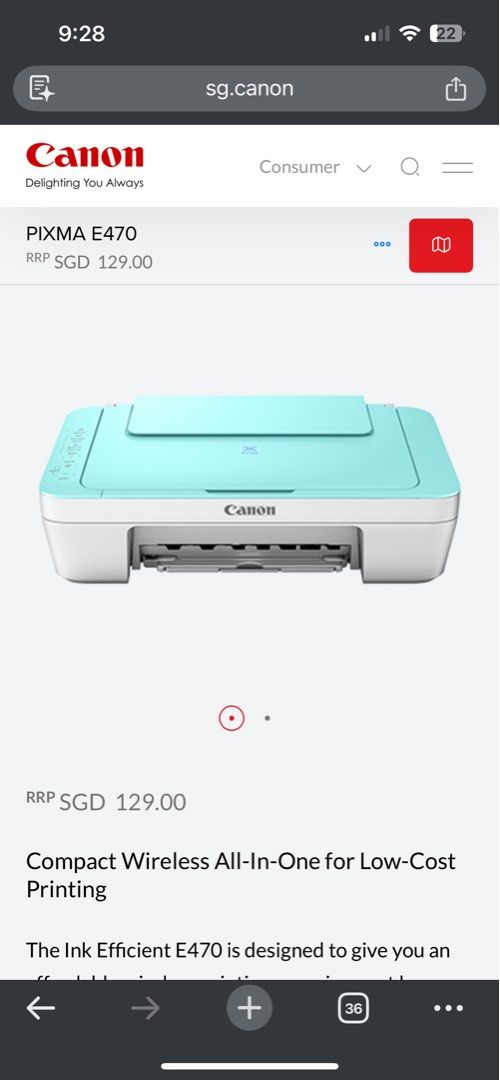 Canon PIXMA Ink Efficient E470 Wireless All-In-One Printer480438633618493442