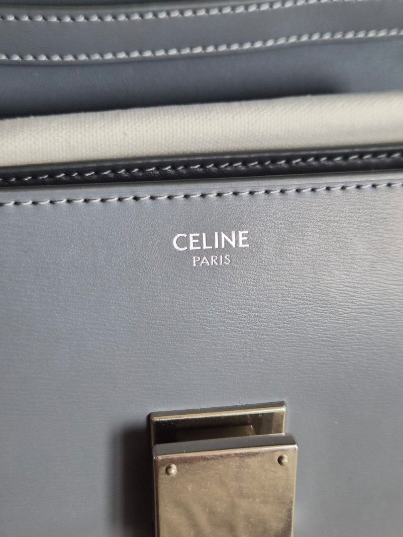 Celine Classic Box Bag (Category: Luxury Bags & Wallets) located in Pasig City. Submitted by autumntreasures (Listing ID 1443370494, Image 2). Description: - Celine Paris grey leather shoulder bag - Silver-tone clasp closure.