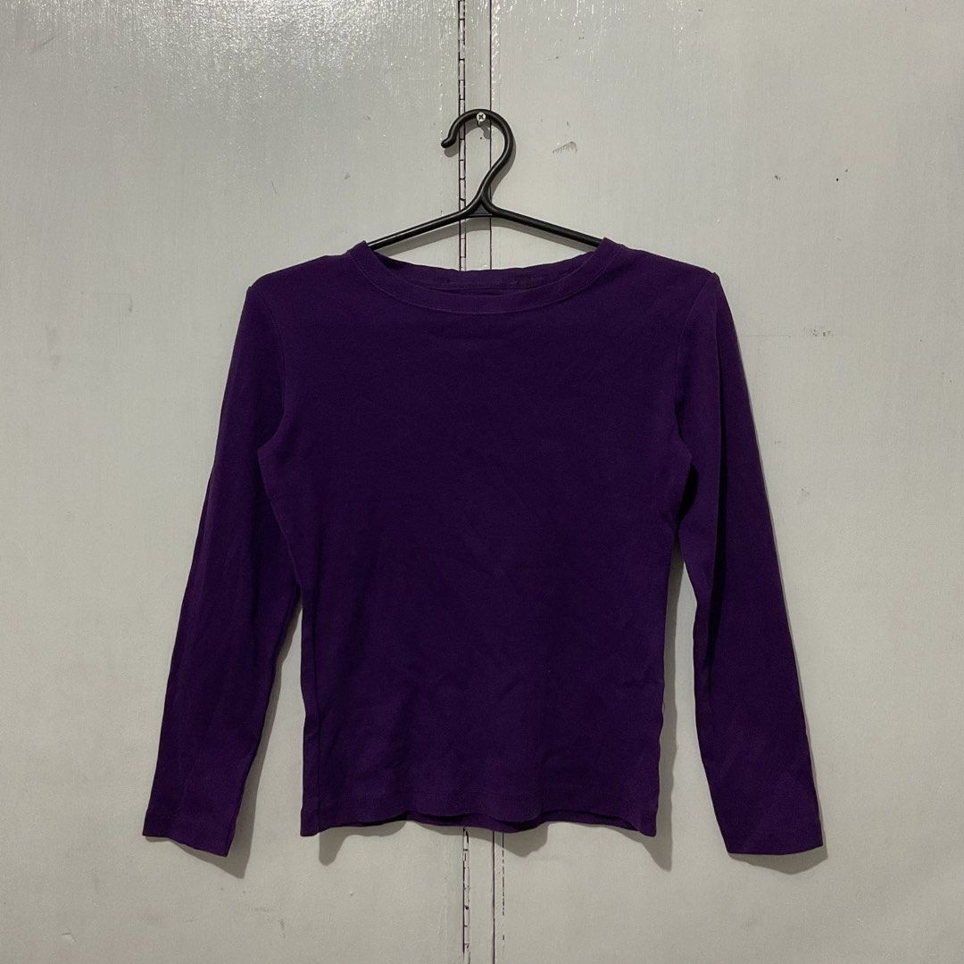 Cherokee | Cotton Basic Solid Purple Kids Longsleeve Tee (Category: Babies & Kids Fashion) located in Caloocan City. Submitted by clothursecond (Listing ID 1443341642, Image 1). Description: flaw: just sign of use.