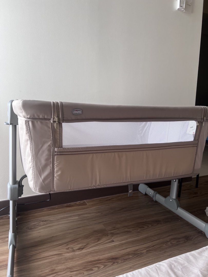 Chicco Next2Me Side-Sleeping Crib (Category: Cots & Cribs) located in Manila. Submitted by crlaae (Listing ID 1443398196, Image 3). Description: - Chicco Next2Me crib, perfect for safe co-sleeping. - Features breathable mesh sides for optimal airflow. - Convenient wheels for easy portability around the house. - Folds compactly for simple storage when not in use. - Gently used, thoroughly cleaned, and ready for its next family. Note to buyer: With