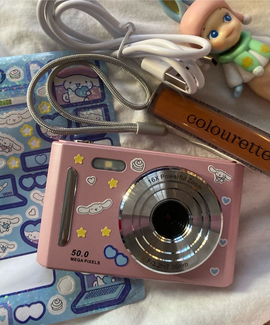 cute pink digicam coquette digital camera (Category: Cameras) located in Makati City. Submitted by jujubargainz (Listing ID 1443352717, Image 1). Description: ᰔ high high-definition pixel digital camera ₱999 NO SAMPLE PICS NO ISSUEEE ‼️ • Brand new • With flash • With filters • With timer • Can record video • Built in battery inclusions: — digital camera — Box — Type C charger chord loc: taguig no sample pics.