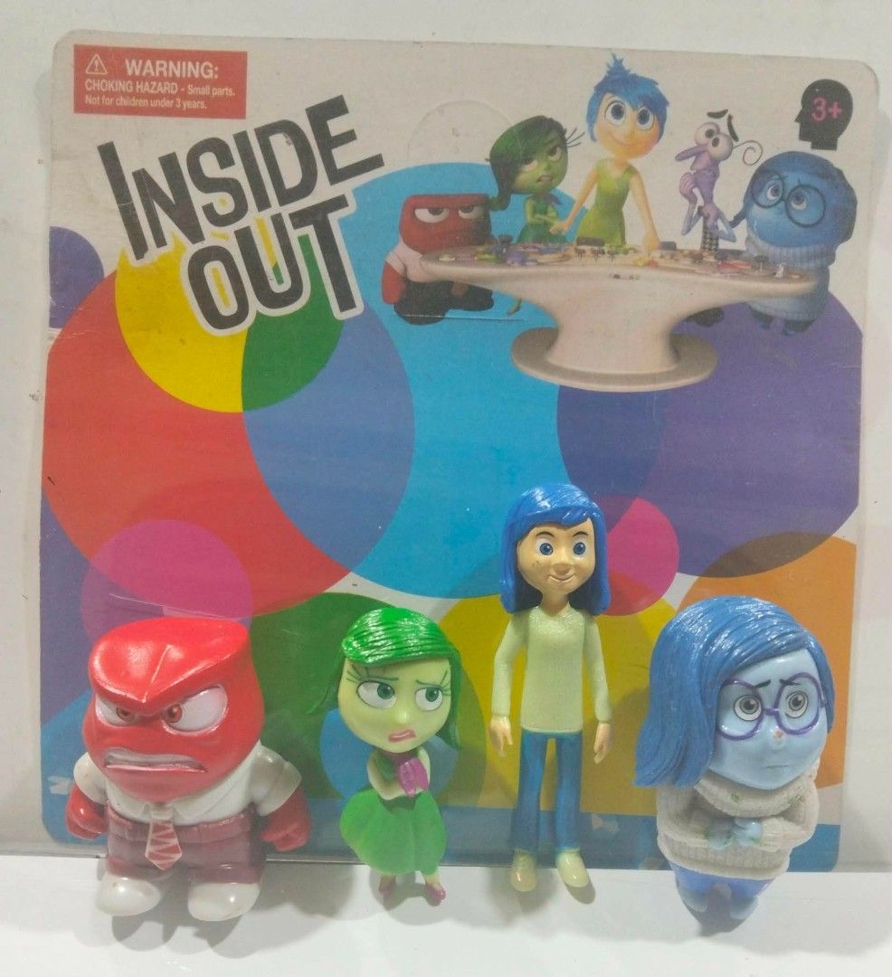 Disney Pixar Inside Out Character Figurines Set (Category: Figurines & Statues) located in Quezon City. Submitted by collectible.books.ephemera (Listing ID 1443486626, Image 1). Description: INSIDE OUT Anger, Disgusts, Riley, Sadness.