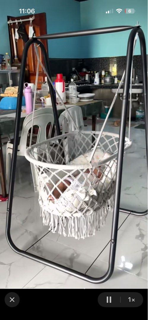Duyan for baby FREE FOAM/BED (Category: Other Kids Furniture) located in San Miguel. Submitted by mydailybecoming1010 (Listing ID 1443462223, Image 1). Description: Original price - 3k Reason for selling - moving out sa maliit na space na apartment Halos di nagamit. Kakabili lang sa tiktok shop..