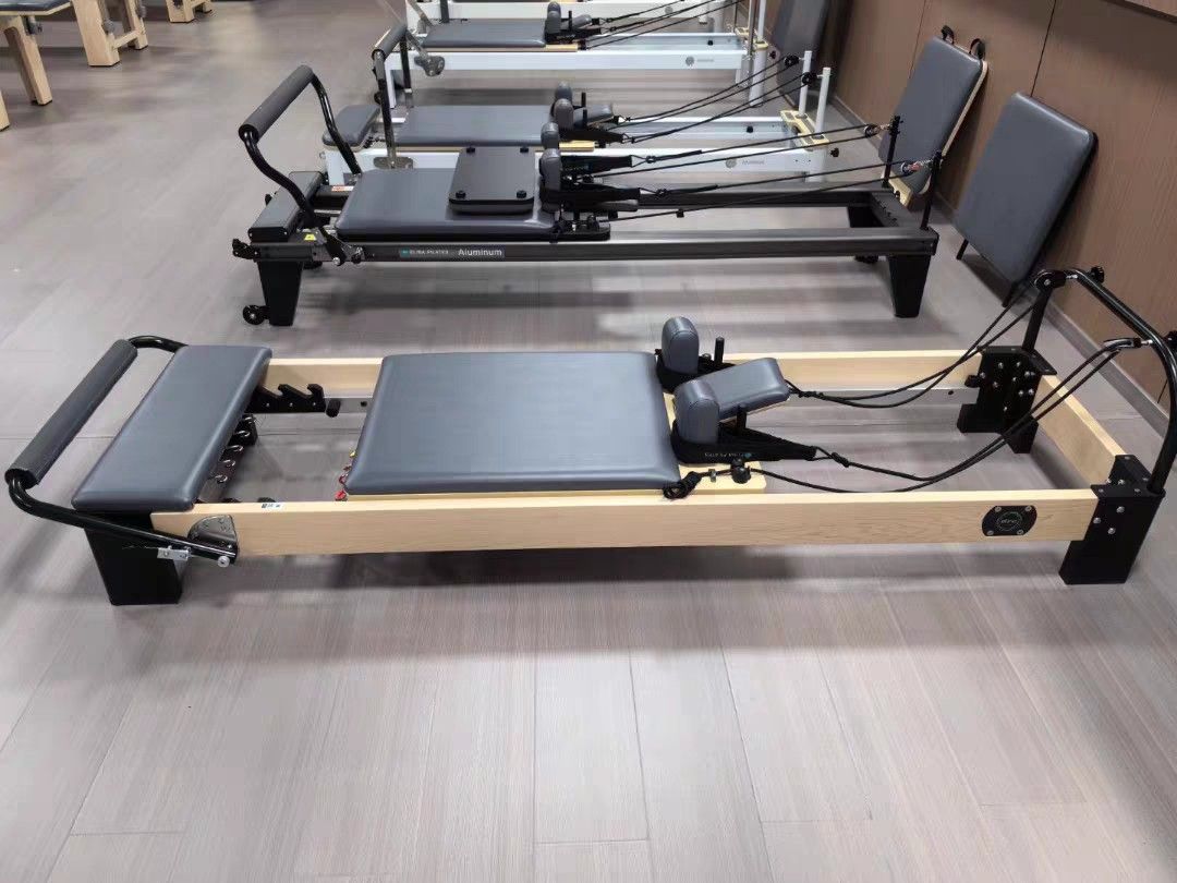 ELINA PILATES EM88 Maple Wood Reformer Tower BN (Category: Cardio & Fitness Machines) located in Singapore. Submitted by pilatesokyz (Listing ID 1443425568, Image 2). Description: Pre order only. 1 month lead time Price includes delivery and assembly DESCRIPTION DIMENSIONS : 2325 x 690 x 260 / 350mm Low leg : 260mm height / 295mm carriage height Medium leg : 350mm height / 385mm carriage height Designed for smooth performance and long-lasting dur