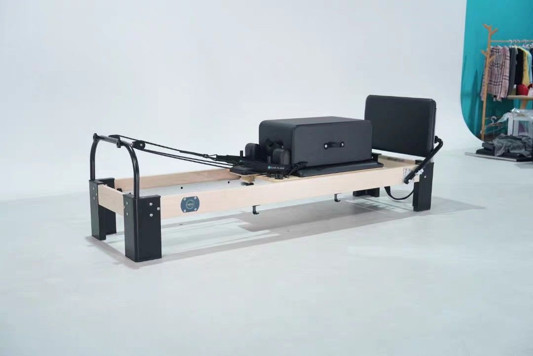 ELINA PILATES EM88 Maple Wood Reformer Tower BN (Category: Cardio & Fitness Machines) located in Singapore. Submitted by pilatesokyz (Listing ID 1443425568, Image 1). Description: Pre order only. 1 month lead time Price includes delivery and assembly DESCRIPTION DIMENSIONS : 2325 x 690 x 260 / 350mm Low leg : 260mm height / 295mm carriage height Medium leg : 350mm height / 385mm carriage height Designed for smooth performance and long-lasting dur