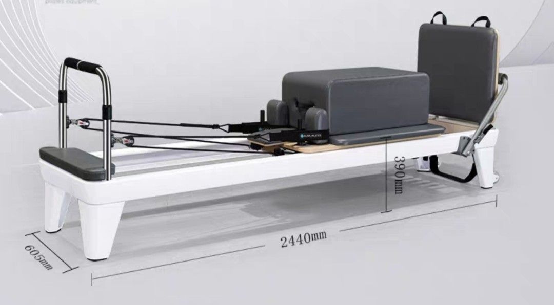 ELINA PILATES GEN III Allegro Aluminium White Reformer BN (Category: Cardio & Fitness Machines) located in Singapore. Submitted by pilatesokyz (Listing ID 1443439067, Image 3). Description: Pre order only. 1 month lead time Price includes delivery and assembly DESCRIPTION DIMENSIONS : 2440 x 605 x 350mm (385mm carriage height) Product weight : 86kg Designed for exceptional performance and ease of use, the White Allegro Gen III Reformer combines s