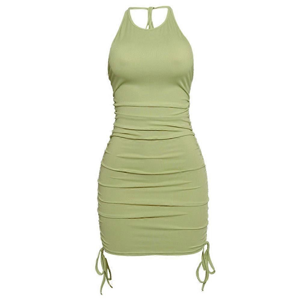 Green halter mini dress (bodycon) (Category: Dresses) located in Manila. Submitted by rainyday2202 (Listing ID 1443412497, Image 1). Description: - Cute light green halter neck dress - All-over ruched design - Drawstring hem for adjustable length - Flattering bodycon fit used once lang po can do meetups or delivery lalamove and jnt.
