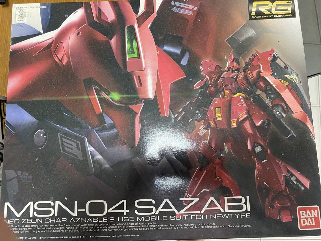 Gundam Gunpla RG MSN-04 Sazabi (Category: Gundam Model Kits) located in Singapore. Submitted by matthew_kim (Listing ID 1443487324, Image 1). Description: MISB Prefer to meet in Hillview area, but meeting place is NEGOTIABLE.