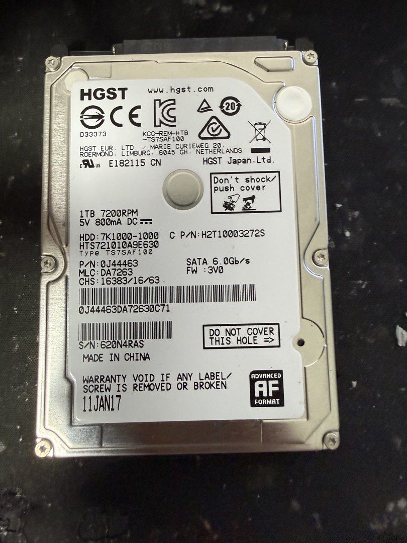HGST 1TB Drive480452142423101440