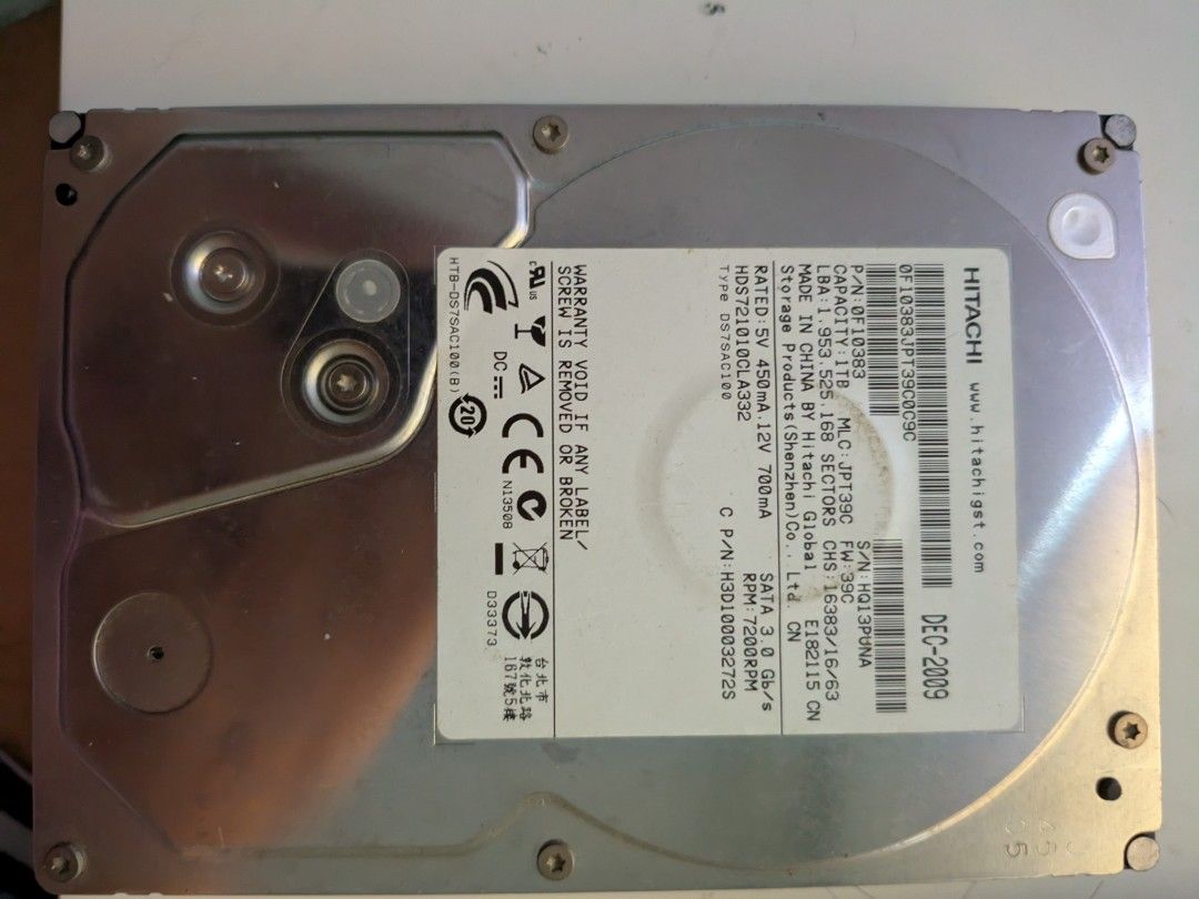 Hitachi 1TB Internal Hard Drive HDD