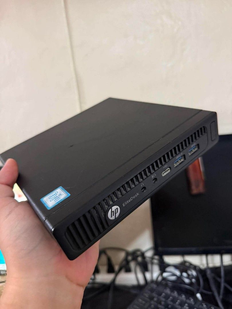 HP Elitedesk 800 G2 desktop Mini (Category: Desktops) located in Manila. Submitted by happyearth.953a15 (Listing ID 1443382186, Image 2). Description: HP Elitedesk 800 G2 desktop Mini I5 6th gen Intel UHD Graphics 530 8gb ram 1TB HDD Windows 11 pro OS Unit with power adapter 💸💸 5,500 Location: San Andres bukid manila Pick up or deliver.