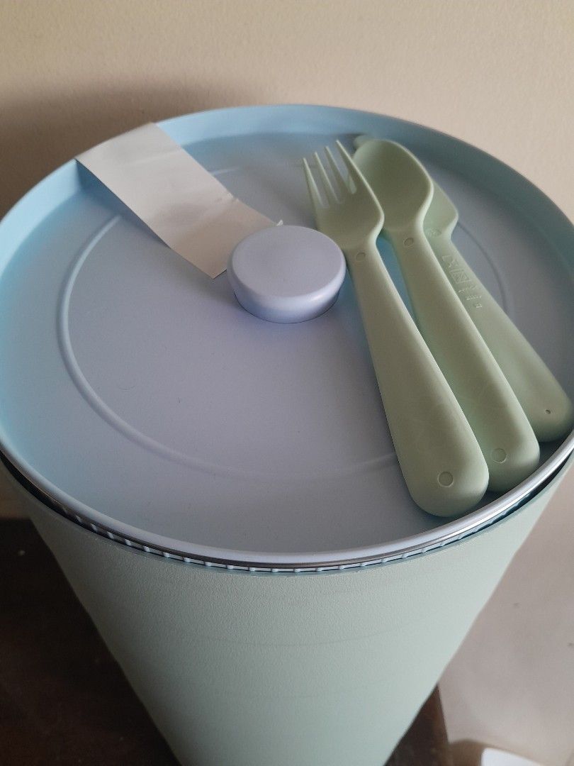 Ikea Bin and Large Tin Can with cover (Category: Storage Boxes & Baskets) located in Makati City. Submitted by mylynmylyn (Listing ID 1443330179, Image 3). Description: includes 1 set cutlery 1 bin 1 large tin can.