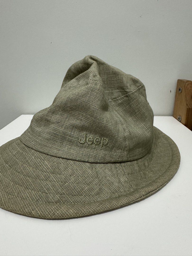Jeep Bucket Hat Khaki Green (Category: Hats & Beanies) located in Batangas. Submitted by z.declutter (Listing ID 1443392062, Image 3). Description: - Khaki green bucket hat from Jeep - Textured fabric - Embroidered Jeep logo on the front - Ideal for sunny outdoor activities - Comfortable, one-size-fits-most design **Bought it 2nd hand. Not authenticated.