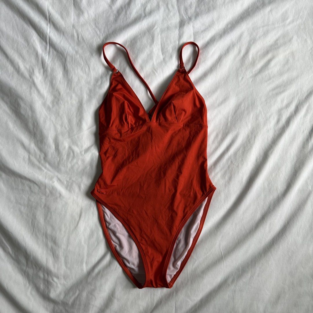 Lacoste Orange One Piece Swimsuit (Category: Bikinis & Swimsuits) located in Manila. Submitted by shop.declutter (Listing ID 1443363961, Image 1). Description: Like new! Used once Fits waist size 25-26 Size 36 or Small Bought 5k PHP SRP.