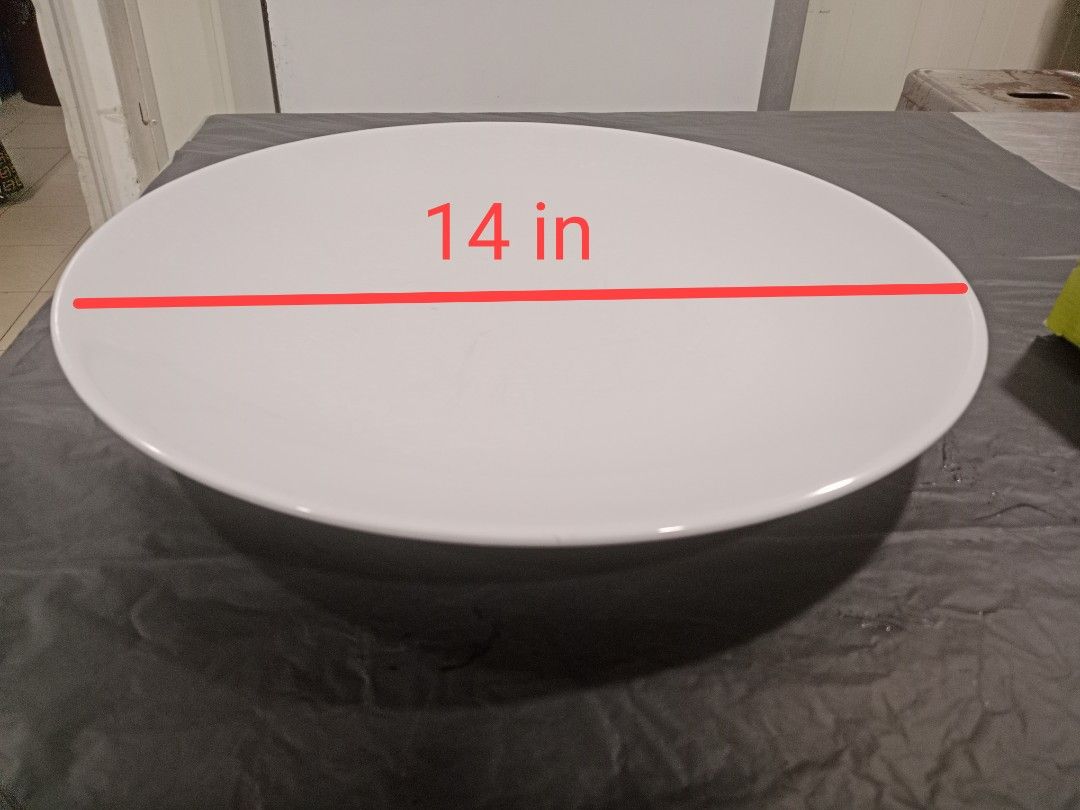 Large White Serving Plate - 14 Inch Diameter