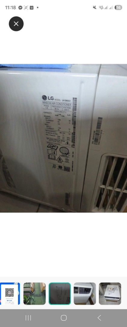 LG Window Type Aircon Dual Inverter (Category: Air Conditioning and Heating) located in Mandaluyong City. Submitted by wildhawk.6059dd (Listing ID 1443341431, Image 3). Description: - LG Window Type Air Conditioner - White Color - Digital Control Panel with Multiple Modes - Unit is Clean and Well-Maintained - Includes Manuals and Accessories - Ready for Installation - Excellent for Cooling Rooms 1.3 hp helping a friend see to appreciate.