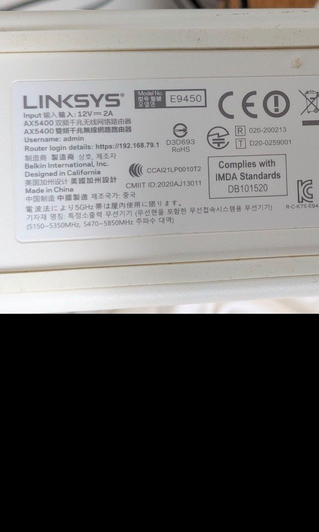 Linksys E9450 Wireless 6 Router (Singtel)480172163329566721