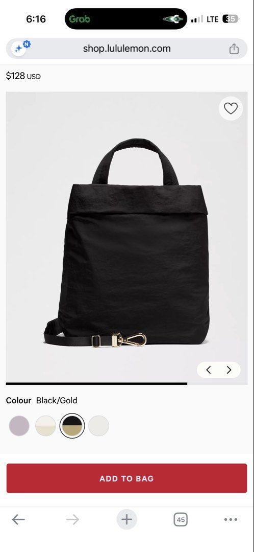 Lululemon Black/Gold Nylon Tote Bag (Category: Tote Bags) located in San Fernando. Submitted by enzorod (Listing ID 1443487745, Image 1). Description: - Black Lululemon tote bag - Durable nylon material - Elegant gold hardware details - Can be worn as a tote or shoulder bag - Ideal for everyday use and gym sessions - Guaranteed authentic, purchased directly from Lululemon website - Pickleball.