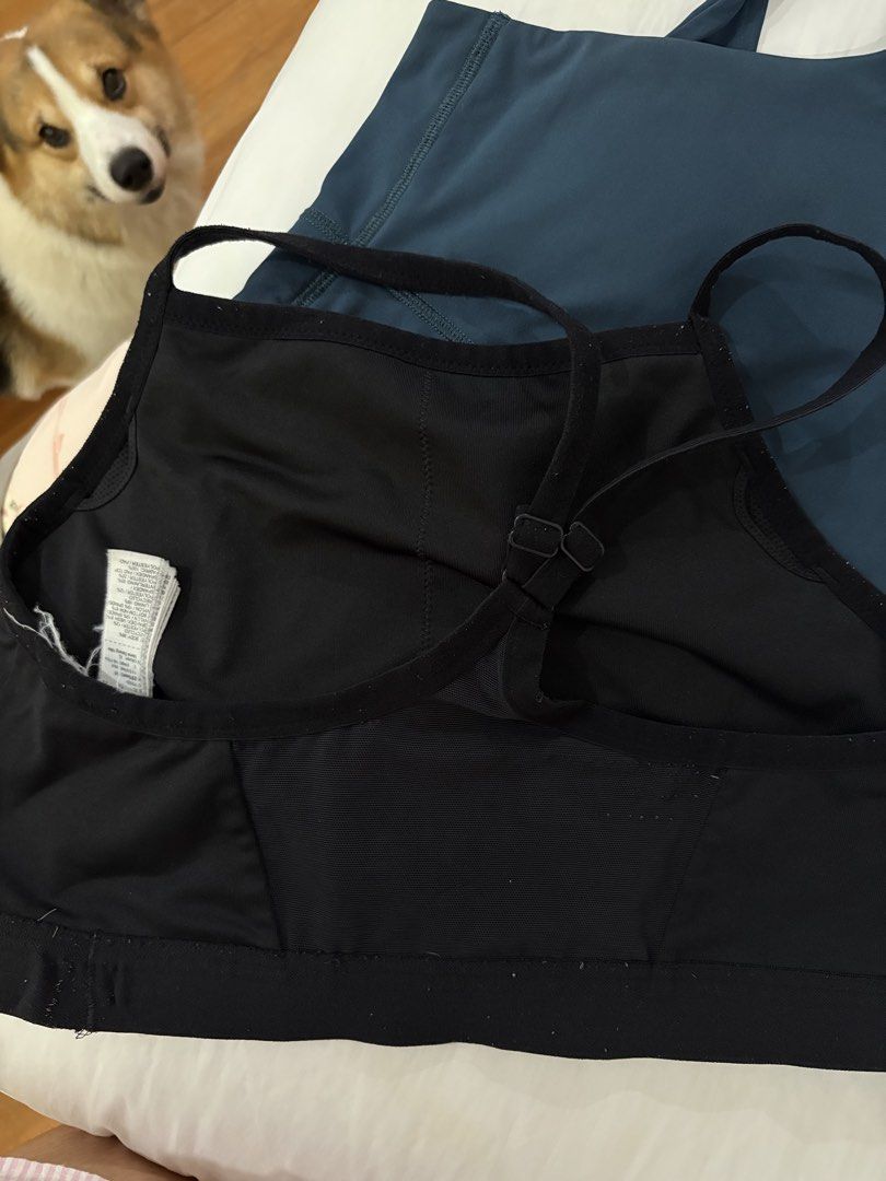 Nike Adidas Sports Bra Bundle (Category: Activewear) located in Davao. Submitted by lovedbylt (Listing ID 1443341957, Image 2). Description: Nike Sports Bra Black Size: XL no flaws no pads Adidas Sports Bra Blue Green Size: L no flaws with pads No Brand Sports Bra Purple fits L-XL no pads.