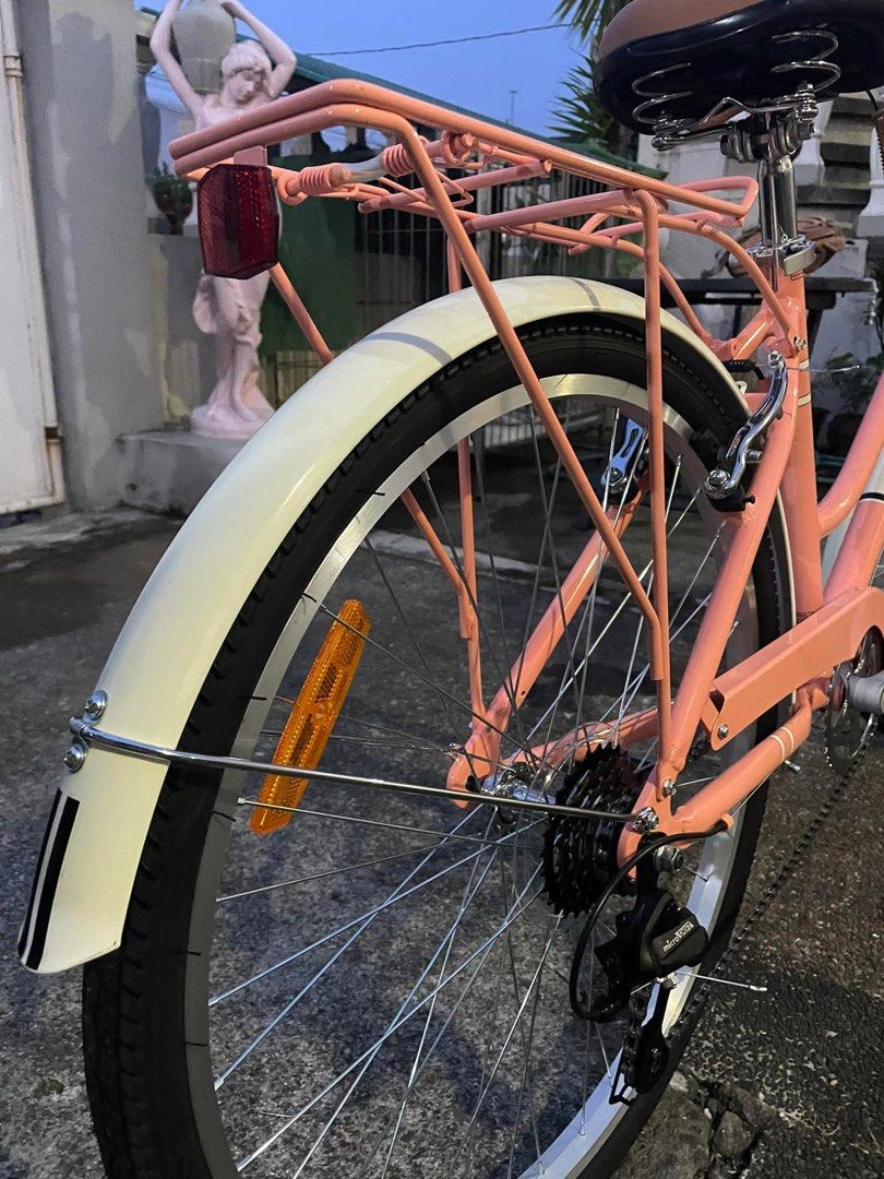 Repco Pink Cruiser Bicycle with Basket and Rack (Category: Bicycles) located in Manila. Submitted by deluxelabphilippines (Listing ID 1443479317, Image 3). Description: - Pink Repco cruiser bike direct from Australia - Features a front basket and rear rack - Comfortable brown seat - Comes with owner's manual - Ideal for casual town rides.