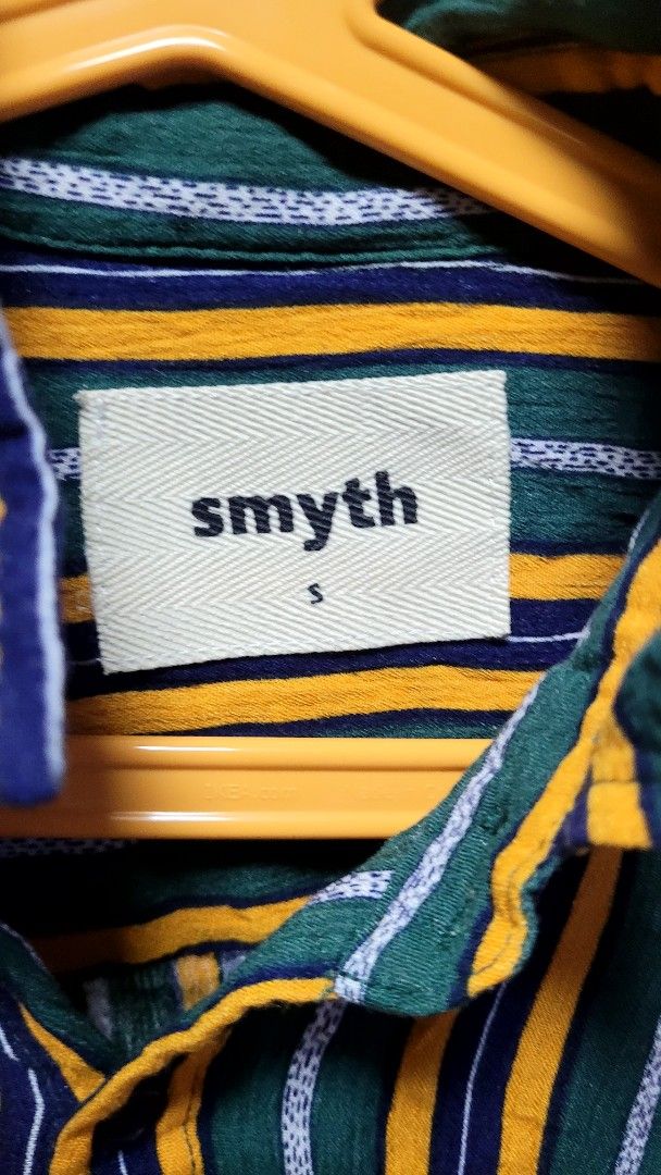 Smyth Striped Long Sleeve Shirt (Category: Tshirts & Polo Shirts ) located in Bacoor. Submitted by jhas06 (Listing ID 1443374019, Image 2). Description: - Smyth striped long sleeve shirt - Size: S - Colors: Green, yellow, blue, and white stripes - Style: Button-up front Very smooth type of material - Perfect for casual wear or layering very comfy.