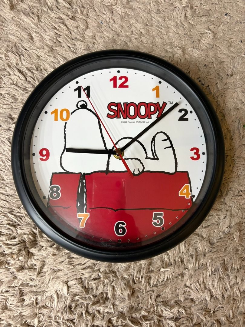 Snoopy Wall Clock | Peanuts Licensed | Quartz Wall Clock (Category: Clocks) located in Valenzuela. Submitted by japantreasurebox88 (Listing ID 1443421110, Image 1). Description: ✨ Cute Snoopy wall clock perfect for your bedroom, office, or collection! ✅ Battery-operated quartz movement ✅ Peanuts licensed design (©2022) ✅ Easy to hang ✅ Good working condition ✅ Great for Snoopy & Peanuts fans 🚚 Mode of Delivery: Lalamove, LBC ONLY Mode of Payment