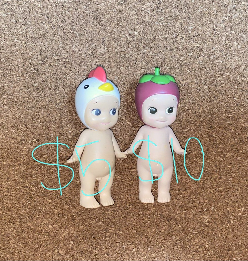Sonny Angel Chicken & Mangosteen Figures (Category: Designer & Blind Box Toys) located in Singapore. Submitted by inarabanana (Listing ID 1443455930, Image 1). Description: Selling 2 Sonny Angels (Chicken & Mangosteen) . Price for both are as stated. Open to nego as there are defects..