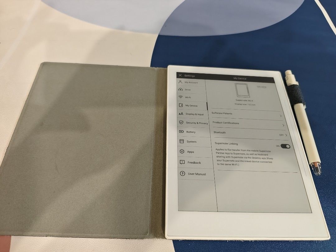 Supernote A6 X (Category: E-Readers) located in Singapore. Submitted by miracleawaiting (Listing ID 1443455821, Image 3). Description: - Supernote A6X e-ink tablet - Ideal for note-taking and reading - Comes with stylus and folio case - Clear and responsive screen - Perfect for digital journaling or sketching - User-friendly interface - Lost the box. Include charging cable.