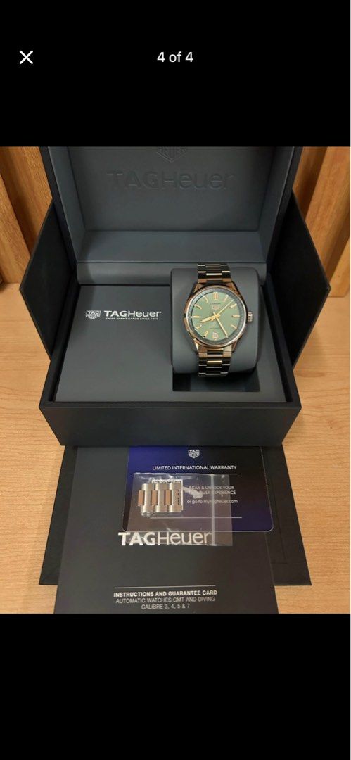 Tag Heuer Carrera pastel green Date (Category: Luxury Watches) located in Makati City. Submitted by Afforda_Lux (Listing ID 1443429006, Image 2). Description: Pastelw green Tag heuer Automatic Authenticated Luxury watch Automatic watch 2023.