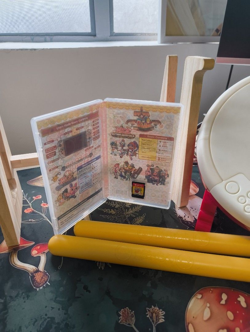 Taiko no Tatsujin Drums & Game Set (Category: Nintendo) located in Caloocan City. Submitted by cowrator (Listing ID 1443379277, Image 3). Description: - Nintendo Switch Taiko no Tatsujin Rhythmic Adventure Pack - Includes both Rhythmic Adventure 1 and 2 - Comes with the official drum controller and drumsticks - Ideal for fans of rhythm games.