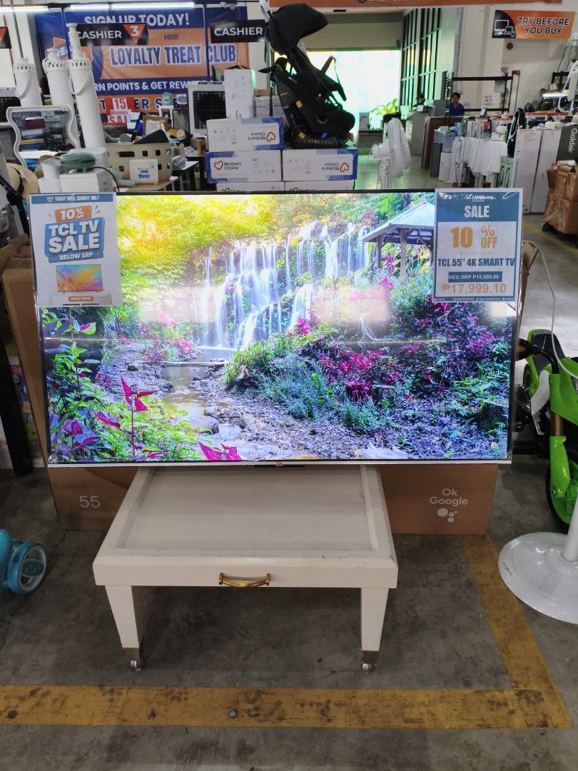 TCL 55" 4K SMART TV (Category: TV) located in Manila. Submitted by hmrgrace5. (Listing ID 1443368764, Image 2). Description: .