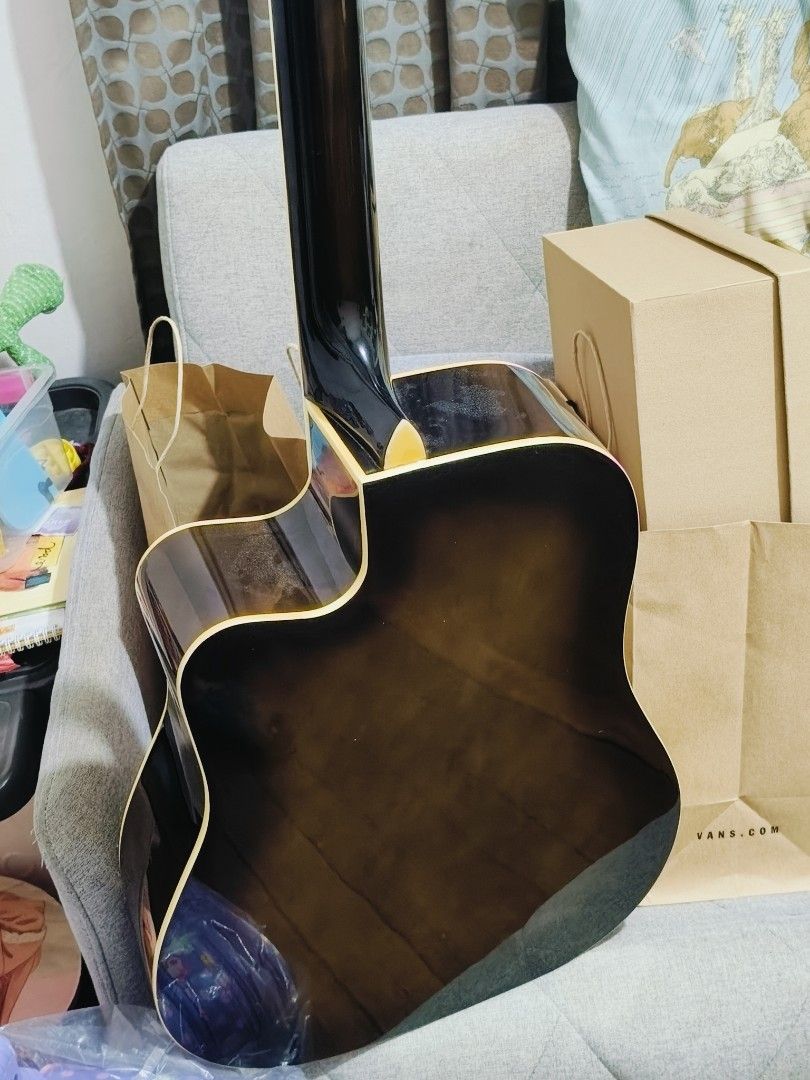 Vintage [Custom] SX Dreadnought (Category: Musical Instruments) located in Marikina City. Submitted by jamvg (Listing ID 1443376234, Image 3). Description: Used in the 1990s -Bone nut -Arched back -Fully working electronics [passive] Issues: cracked nut, loose tuning machine RFS: I want to upgrade to a new acoustic. *Negotiable price No paint/finish issues, no scratches, only dust and dirt on the frets & tuning pegs. MEET UP: Riverbanks, or anywh