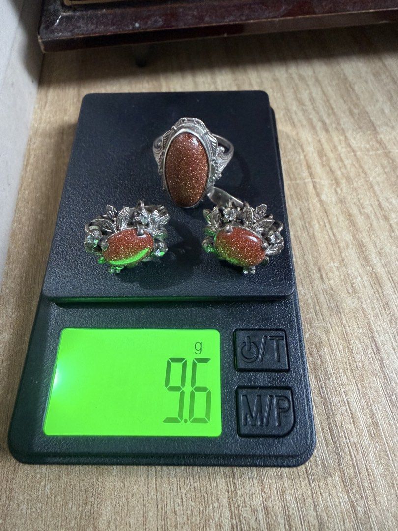 Vintage Earrings and Ring Sand stone (Category: Earrings) located in General Santos City (Dadiangas). Submitted by prelovedpickers (Listing ID 1443363694, Image 2). Description: Selling Preloved Vintage sandstone earrings and ring size 8 silver 925 need cleaning .