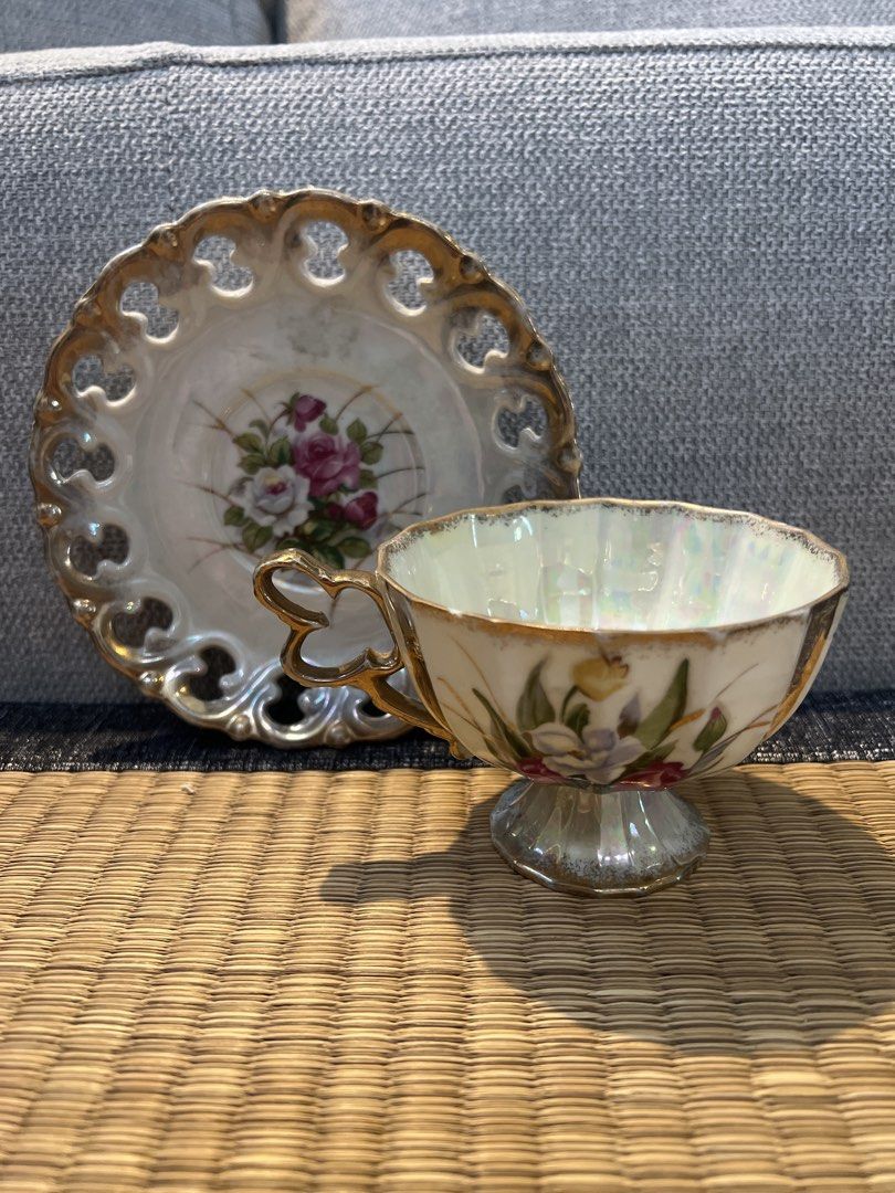 Vintage Floral Tea Cup and Saucer Set