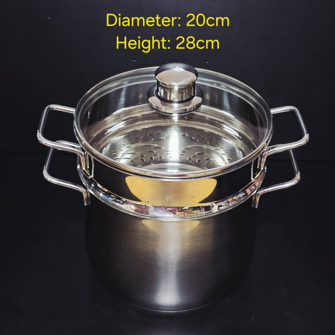 WMF Stainless Steel Steamer Pot with Glass Lid 20cm (Moving out Clearance sale)