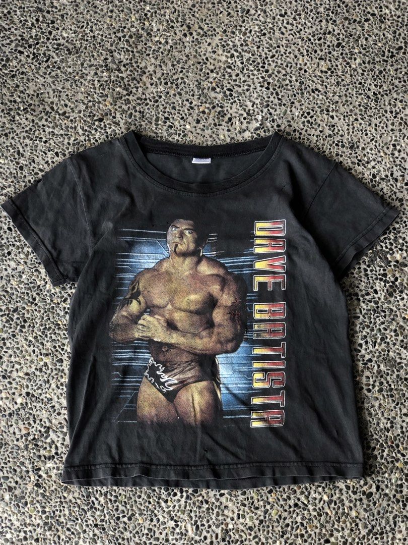 WWE Dave Batista T-shirt (Category: Tshirts & Polo Shirts ) located in Valenzuela. Submitted by evsweatshirts (Listing ID 1443415044, Image 1). Description: 15x20 | 7/10 condition | pinholes, stains.