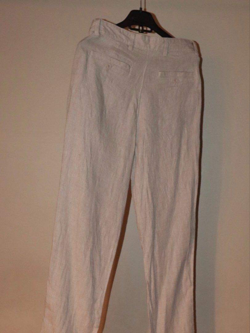 ZARA Beige Linen Blend Trousers (Category: Trousers) located in Manila. Submitted by ar_archives (Listing ID 1442711297, Image 2). Description: - Lightweight beige trousers - Comfortable fit for casual wear - Elasticated waistband with drawstring - Two side pockets - Simple and versatile for everyday use - BRAND NEW, NEVER WORN.