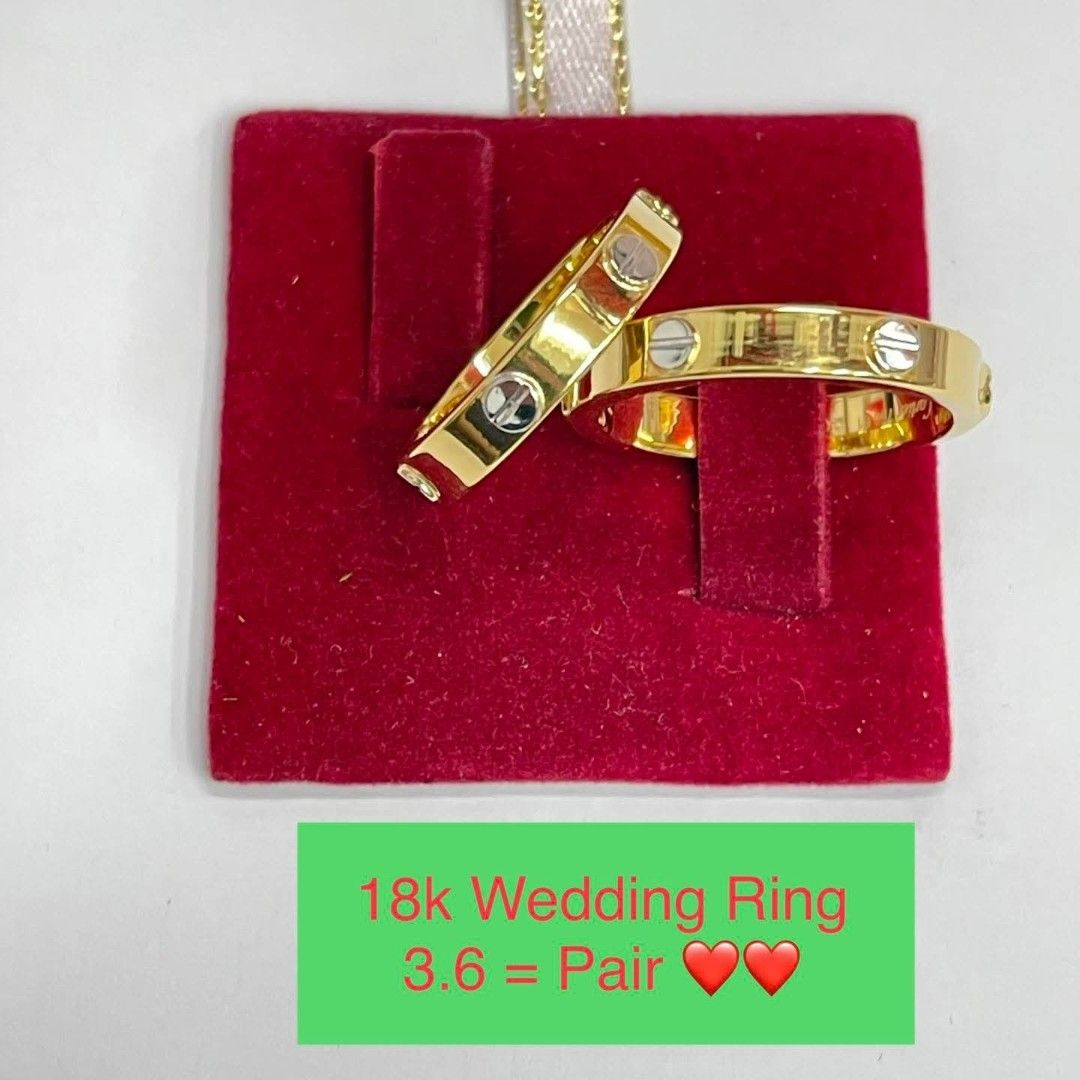 18K Saudi Gold Wedding Ring Pair (Category: Rings) located in Manila. Submitted by RealGoldPawnable18K21K24K (Listing ID 1443501694, Image 3). Description: For those interested Buyer's, Please Read‼️ 🔵 Sa mga nag dududa po, please paki-check po muna reviews ko dito sa carousell bago po kayo makipagtransact sakin para sa ikakapanatag nyo po. Dahil Payment First policy po ako. NO MEET UP / NO COD‼️ 💯 LEGIT GOLD SELLER ⚫ FYI, All items is based on