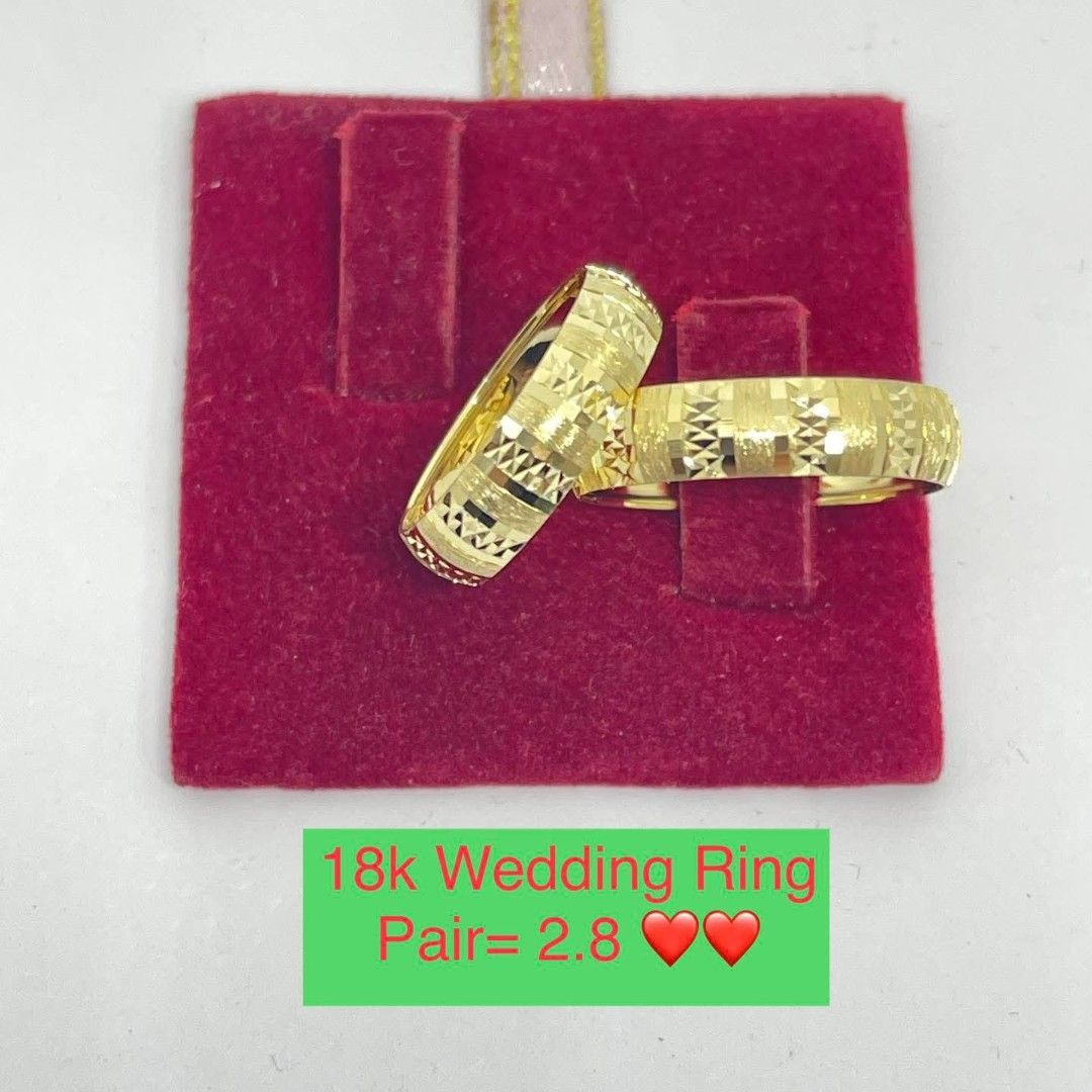 18K Saudi Gold Wedding Ring Pair (Category: Rings) located in Manila. Submitted by RealGoldPawnable18K21K24K (Listing ID 1443501694, Image 1). Description: For those interested Buyer's, Please Read‼️ 🔵 Sa mga nag dududa po, please paki-check po muna reviews ko dito sa carousell bago po kayo makipagtransact sakin para sa ikakapanatag nyo po. Dahil Payment First policy po ako. NO MEET UP / NO COD‼️ 💯 LEGIT GOLD SELLER ⚫ FYI, All items is based on
