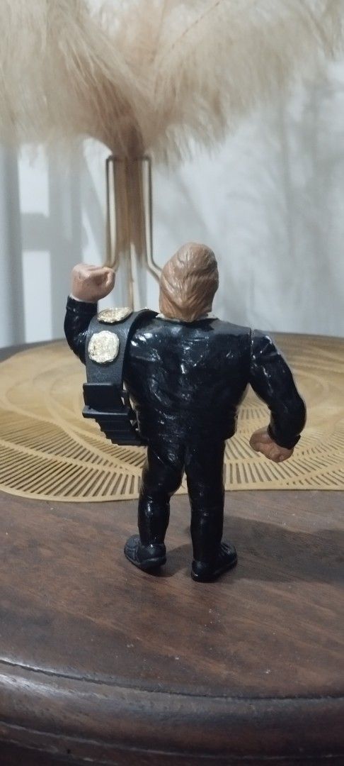 1991 Hasbro WWF Customized Million Dollar Man (Category: Vintage Collectibles) located in Manila. Submitted by ventajetoyz625 (Listing ID 1443605782, Image 3). Description: - Customized paint - Loose left leg - Comes with a championship belt featuring gold accents - Ideal for collectors - "Gimmick" not working - What you see is what you get .