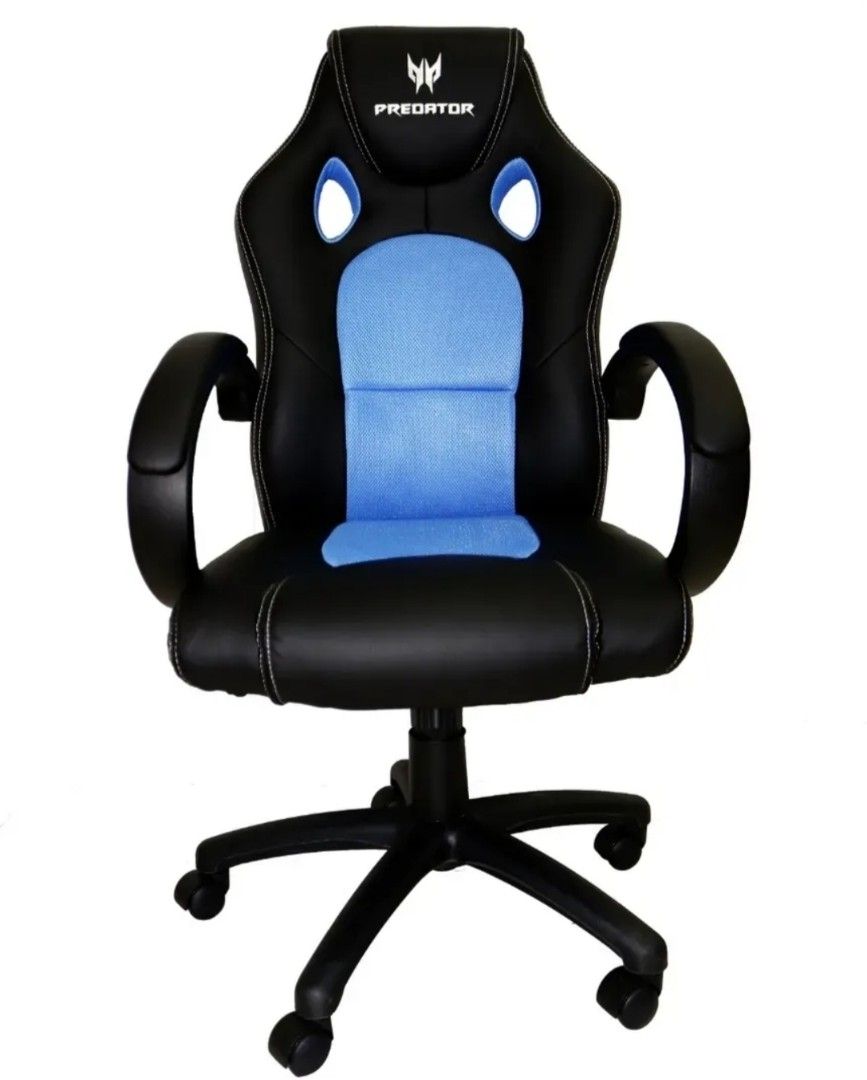 Acer Predator Gaming Chair Black Blue (Category: Chairs) located in Manila. Submitted by mgachiee (Listing ID 1443699024, Image 1). Description: - SEALED Acer Predator Gaming Chair - Model: LK-8103A - N.W: 12.8KG - G.W: 14.5KG - Color: Black with blue fabric seat and accents - Features Predator logo on headrest - Swivel base with wheels for easy mobility - Ideal for long gaming sessions or office use - Provides comfort and support - RFS: Comes wi