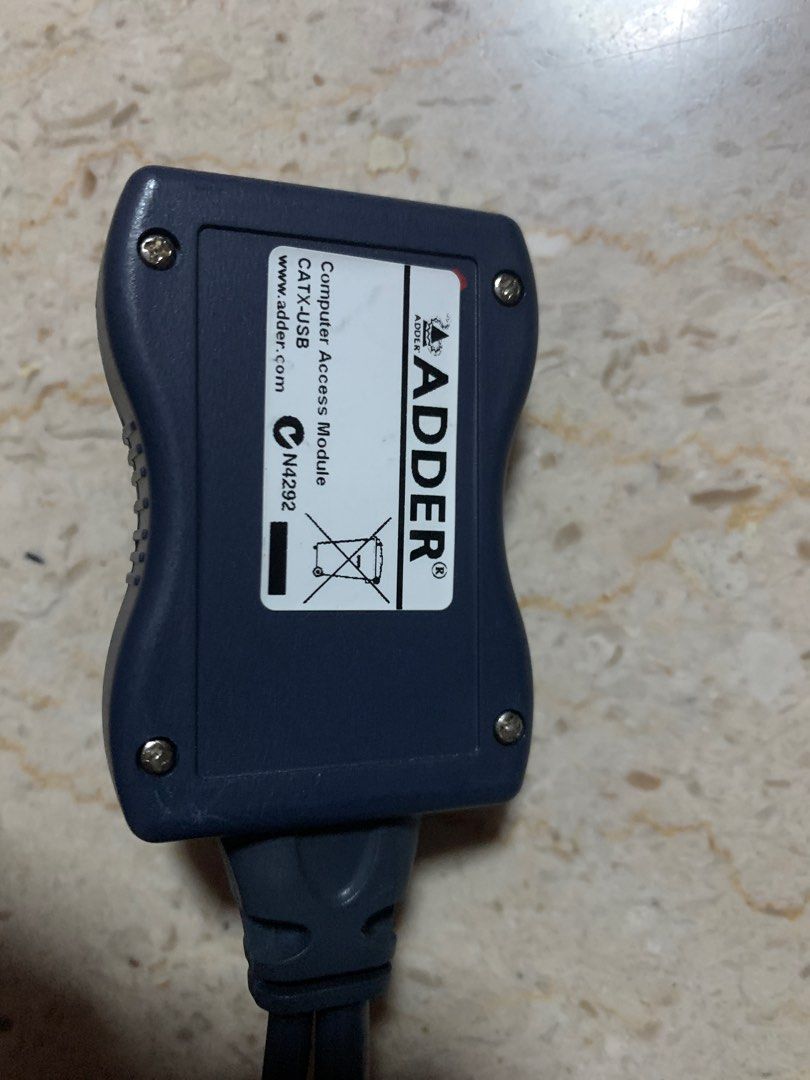 Adder CATX-USB Computer Access Module (Category: Networking) located in Singapore. Submitted by beardada (Listing ID 1443608010, Image 3). Description: - Adder CATX-USB computer access module - Connects via USB and VGA - Features an Ethernet port - Ideal for remote computer access - Tested and working well.