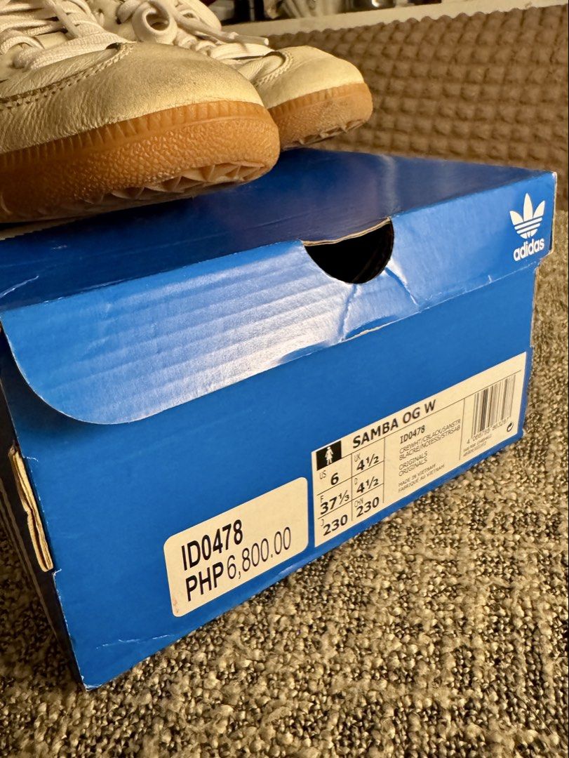 Adidas Samba OG Cream White Strata (W6) (Category: Sneakers) located in Imus. Submitted by trininnie (Listing ID 1443552928, Image 3). Description: Please make reading a habit Adidas Samba OG Cream White Strata Used a few times only (needs cleaning) Women’s size 6 RFS: need funds Pass to lowballers Not for COD Bank transfer or gcash Lalamove, j&t or gogoxpress Loc: imus cavite.
