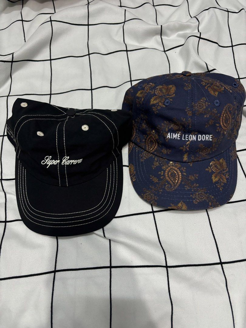 Aime leon dore cap (Category: Caps & Hats) located in Manila. Submitted by Caps4everyone (Listing ID 1443668335, Image 1). Description: For sale only Aime leon dore paisley (with minimal issue) Aime leon dore x super carrera porsche Price: 6,000 as pack only Location: caloocan Shipping: lbc and lalamove Pm for sure buyer only.